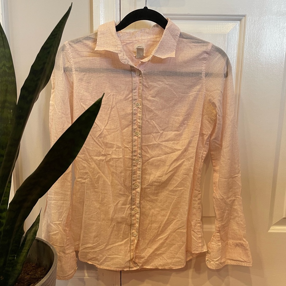 Light pink and white J Crew button down